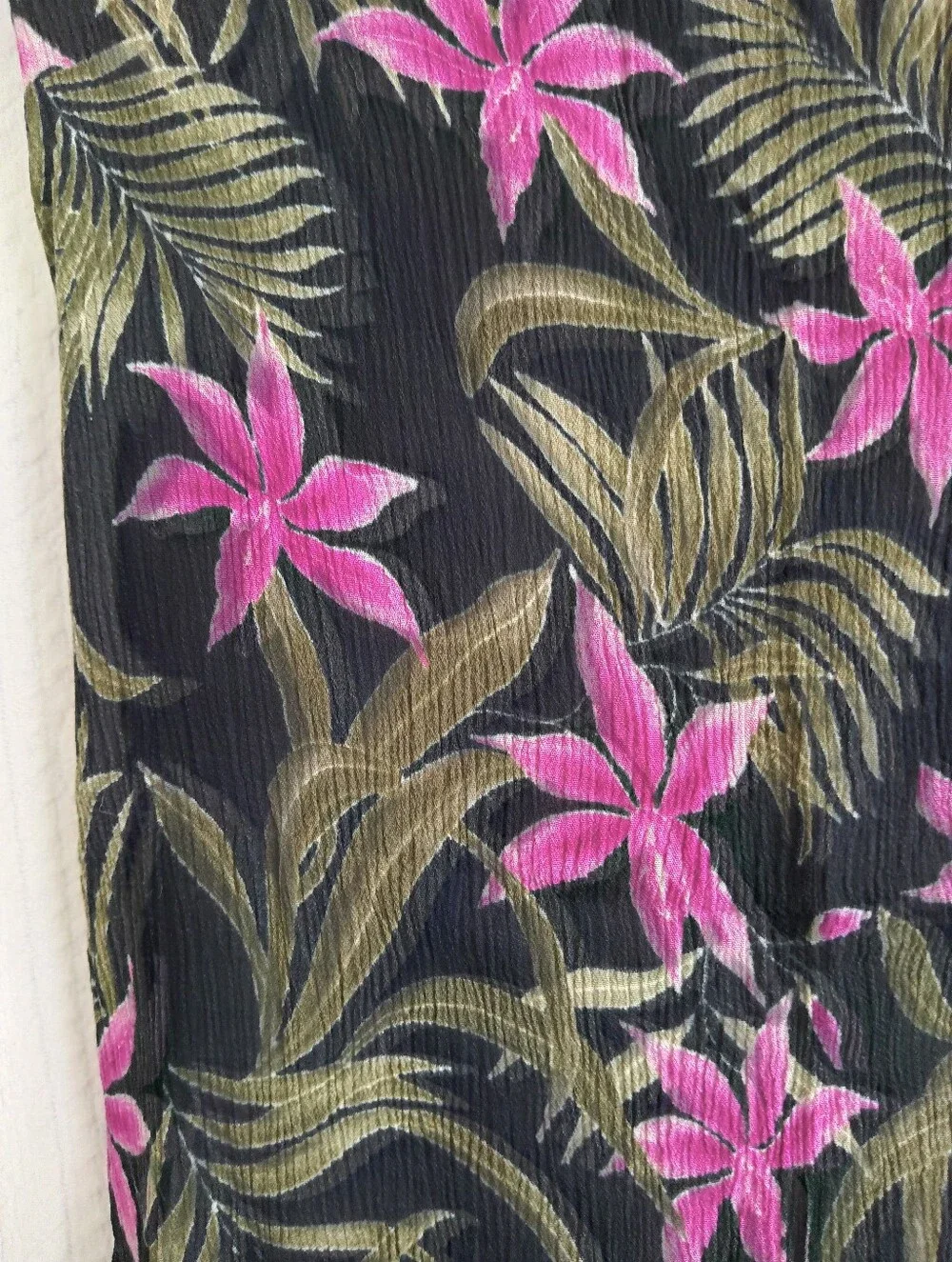 George Black Hawaiian Floral Tube Top Long Flowy Summer Vacation Pink Purple Med - Picture 2 of 6